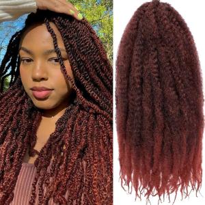 14 pouces Marley Twist Cheveux tressés 8 Packs Noir Afro Twist Marley Cheveux tressés pour de fausses boucles Crochet Cheveux synthétiques Extension de cheveux (#1B)(#T350)
