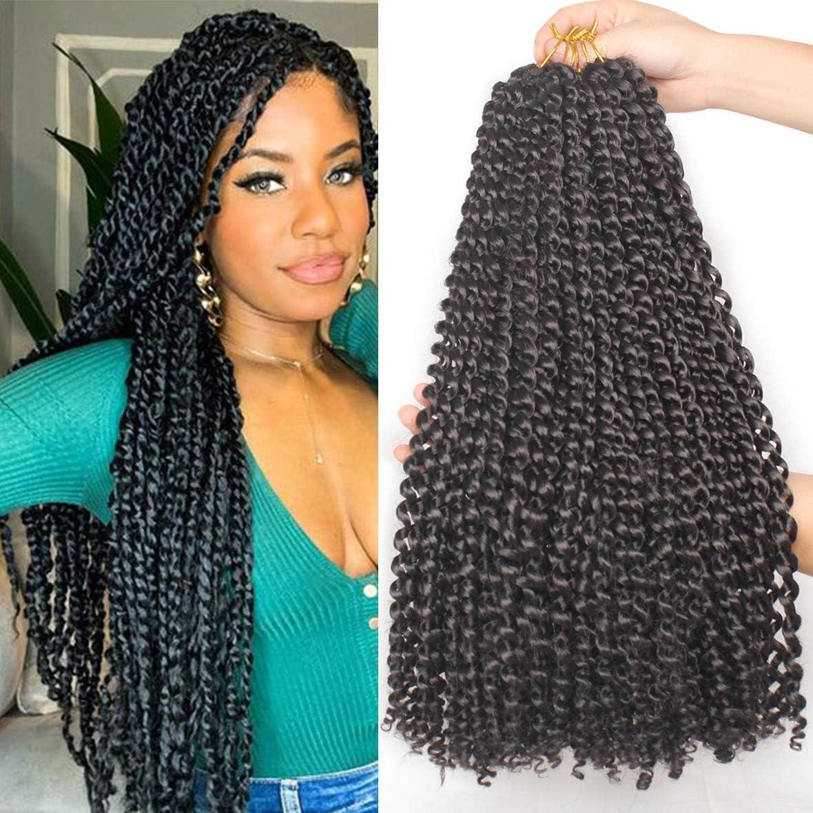 image:imageLeeven 30 Pouces Passion Twist Crochet Braids Hair for Butterfly Faux Locs 7 Packs Long Water Wave Crochet Hair Passion Twists Braiding Hair Bohemian Braids Hair Extensions 1B2