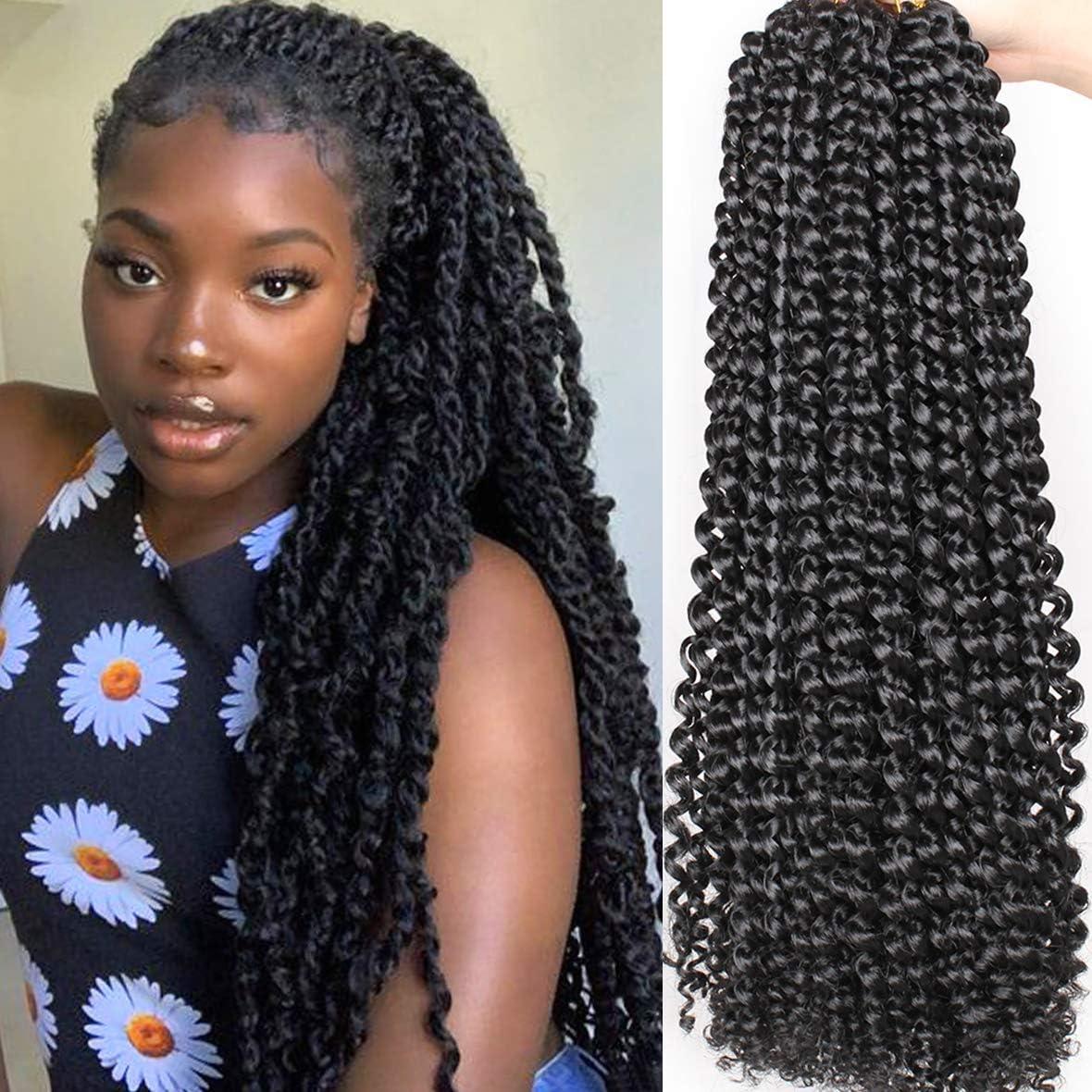 image:imageLeeven 30 Pouces Passion Twist Crochet Braids Hair for Butterfly Faux Locs 7 Packs Long Water Wave Crochet Hair Passion Twists Braiding Hair Bohemian Braids Hair Extensions 1B1B