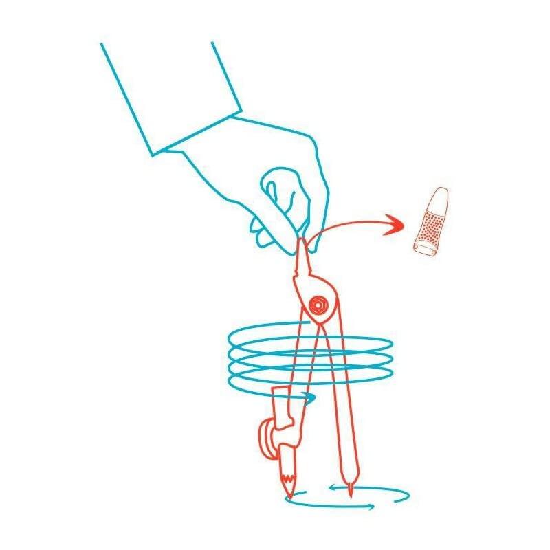 image:imageWONDAY Compas mtal pour enfants TWISTn SAFE Bleu Avec Scurit pointe et maniabilit accrue