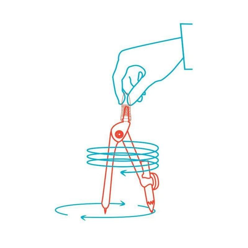 image:imageWONDAY Compas mtal pour enfants TWISTn SAFE Bleu Avec Scurit pointe et maniabilit accrue