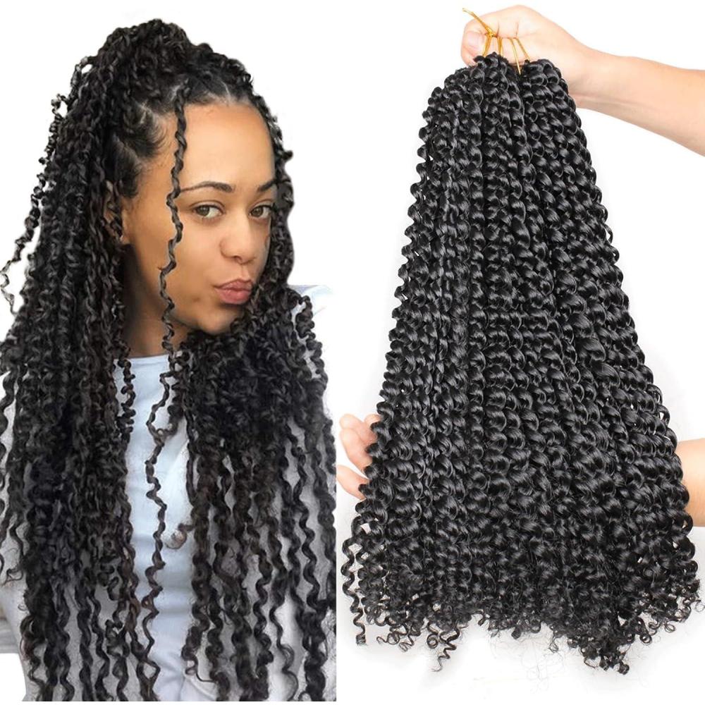 image:imageLeeven 30 Pouces Passion Twist Crochet Braids Hair for Butterfly Faux Locs 7 Packs Long Water Wave Crochet Hair Passion Twists Braiding Hair Bohemian Braids Hair Extensions 1B1B