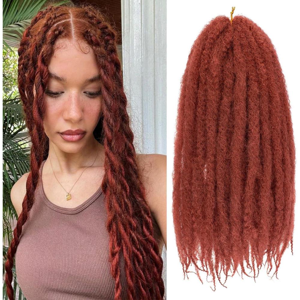image:imageMarley Hair 14 Inch Marley Twist Hair For Twists 8 Packs Marley Braiding Springy Afro Kinky Curly Crochet Hair For Faux Locs14 Inch 8Packs 1B350