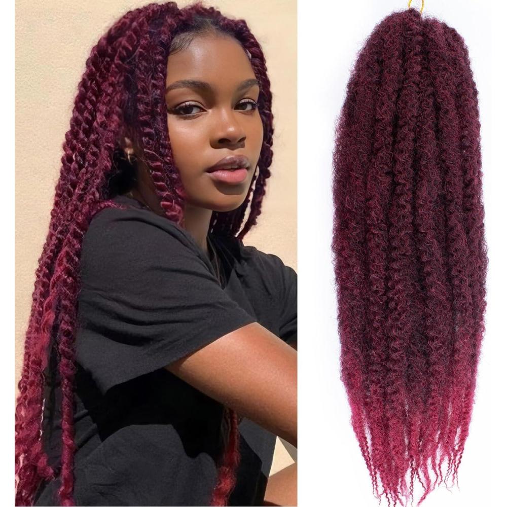 image:imageMarley Hair 14 Inch Marley Twist Hair For Twists 8 Packs Marley Braiding Springy Afro Kinky Curly Crochet Hair For Faux Locs14 Inch 8Packs 1BTBUG