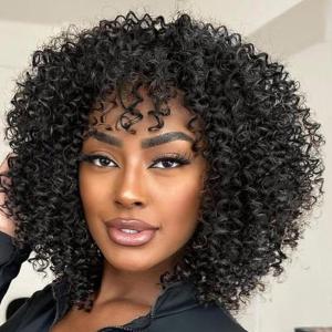 12 Inch Pre Looped Micro Twist Crochet Hair for Mini Passion 8 Packs Black Kinky Curly Synthetic Hair for Black Women (#1B)(#1B)