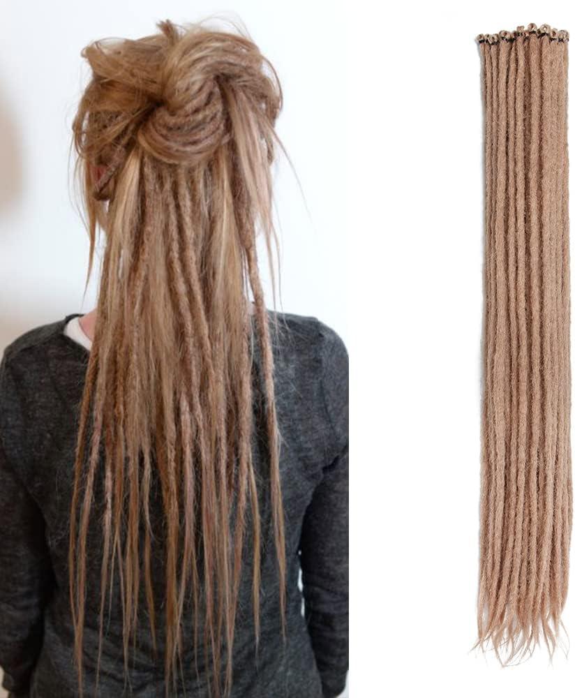 image:image20 Pouces 20 BrinsPaquet Extensions de Dreadlocks Synthtiques Minces 06 cm Cheveux Tresss au Crochet Dreads Douces Dreadlocks Une Extrmit Style Hippie Reggae HipHop Marron Fonc24