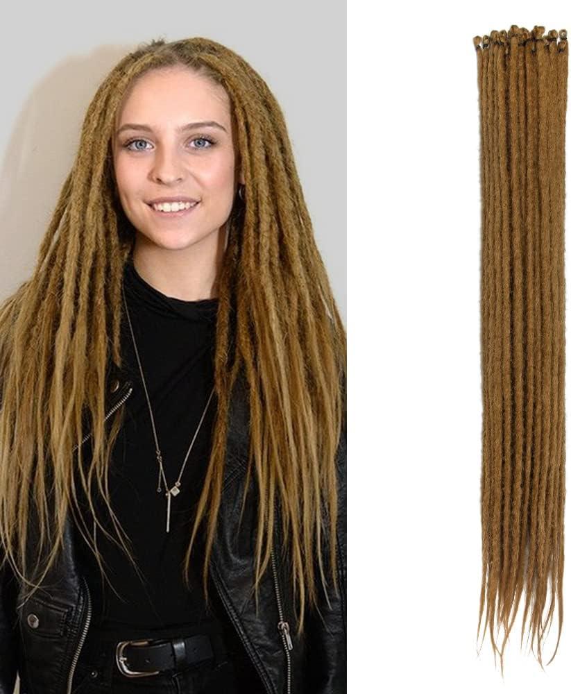 image:image20 Pouces 20 BrinsPaquet Extensions de Dreadlocks Synthtiques Minces 06 cm Cheveux Tresss au Crochet Dreads Douces Dreadlocks Une Extrmit Style Hippie Reggae HipHop Marron Fonc27