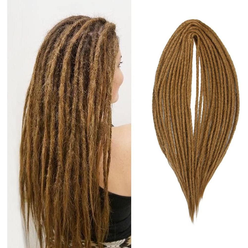 image:image20 Pouces 20 BrinsPaquet Extensions de Dreadlocks Synthtiques Minces 06 cm Cheveux Tresss au Crochet Dreads Douces Dreadlocks Une Extrmit Style Hippie Reggae HipHop Marron Fonc27