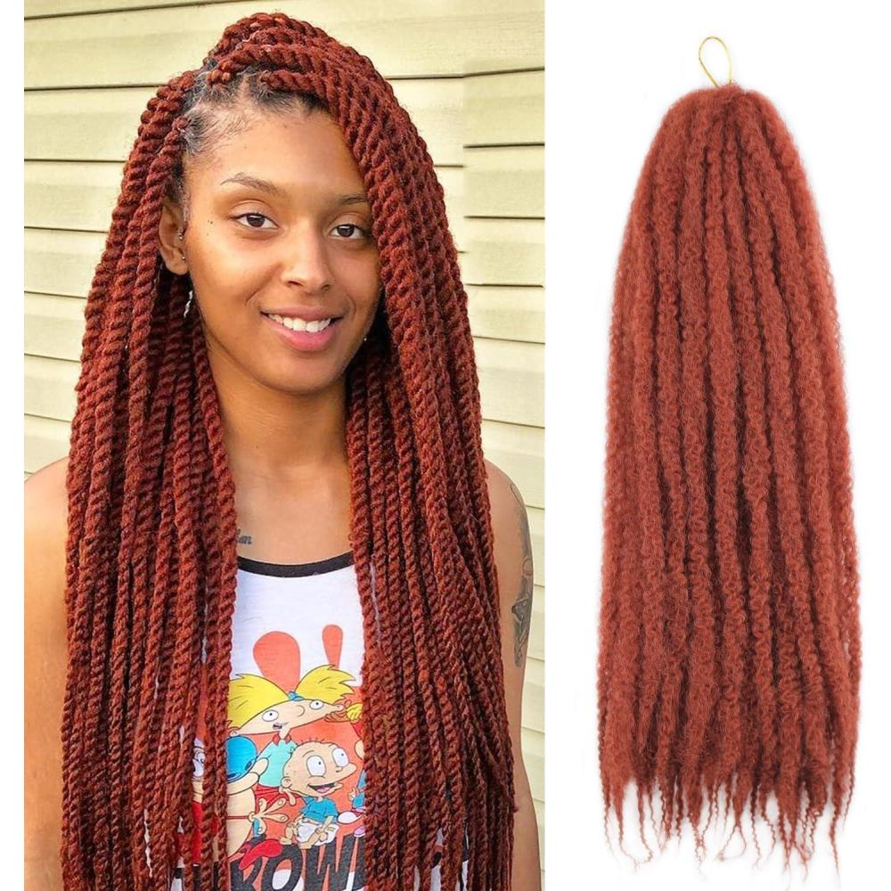 image:imageEnbeautiful Marley Twist Hair 24 Inch 8packs Marley Twists Braiding Hair Long Cuban Twist Hair Pre Fluffed Afro Kinky Curly Twists Crochet Hair Synthetic Marley Braids Extensions1B350