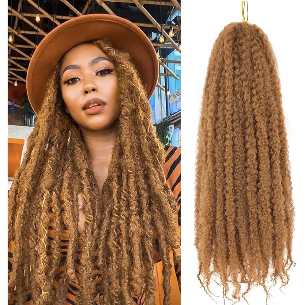 image:imageEnbeautiful Marley Twist Hair 24 Inch 8packs Marley Twists Braiding Hair Long Cuban Twist Hair Pre Fluffed Afro Kinky Curly Twists Crochet Hair Synthetic Marley Braids Extensions1B27