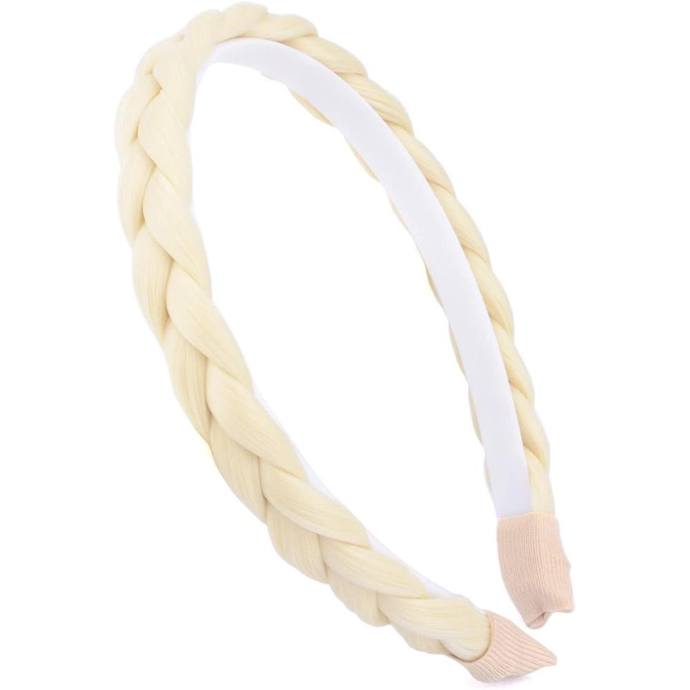 image:imageBandeau tress en cheveux synthtiques avec dents pour femme et fille chtain clairBlond clair
