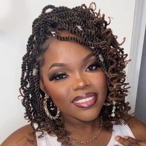 12 Poignées Wavy Sénégalais Crochet Cheveux 8 Paquets Prémêlés Passion Twist Cheveux Avec Boucles d&rsquo;Ends Syntétique Havana Twist Coiffure Extension pour Femmes et Enfants 1B#(T30#)