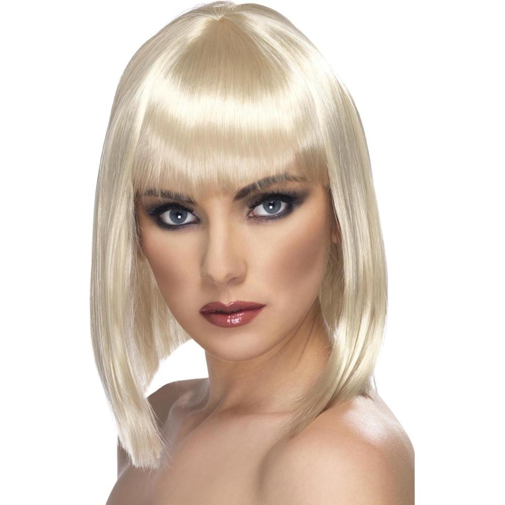 image:imageSmiffys Perruque glam lila cheveux courts dgrads avec frange HalloweenBlonde