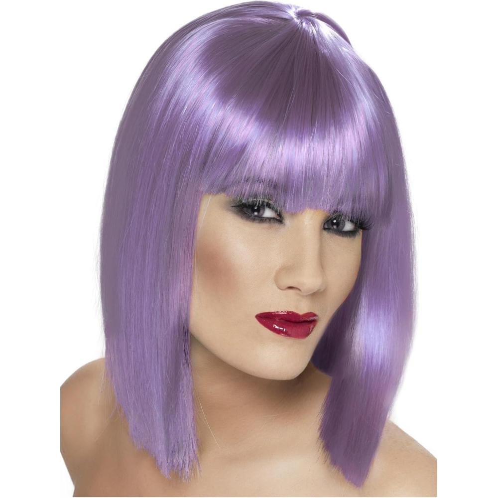 image:imageSmiffys Perruque glam lila cheveux courts dgrads avec frange HalloweenLilas