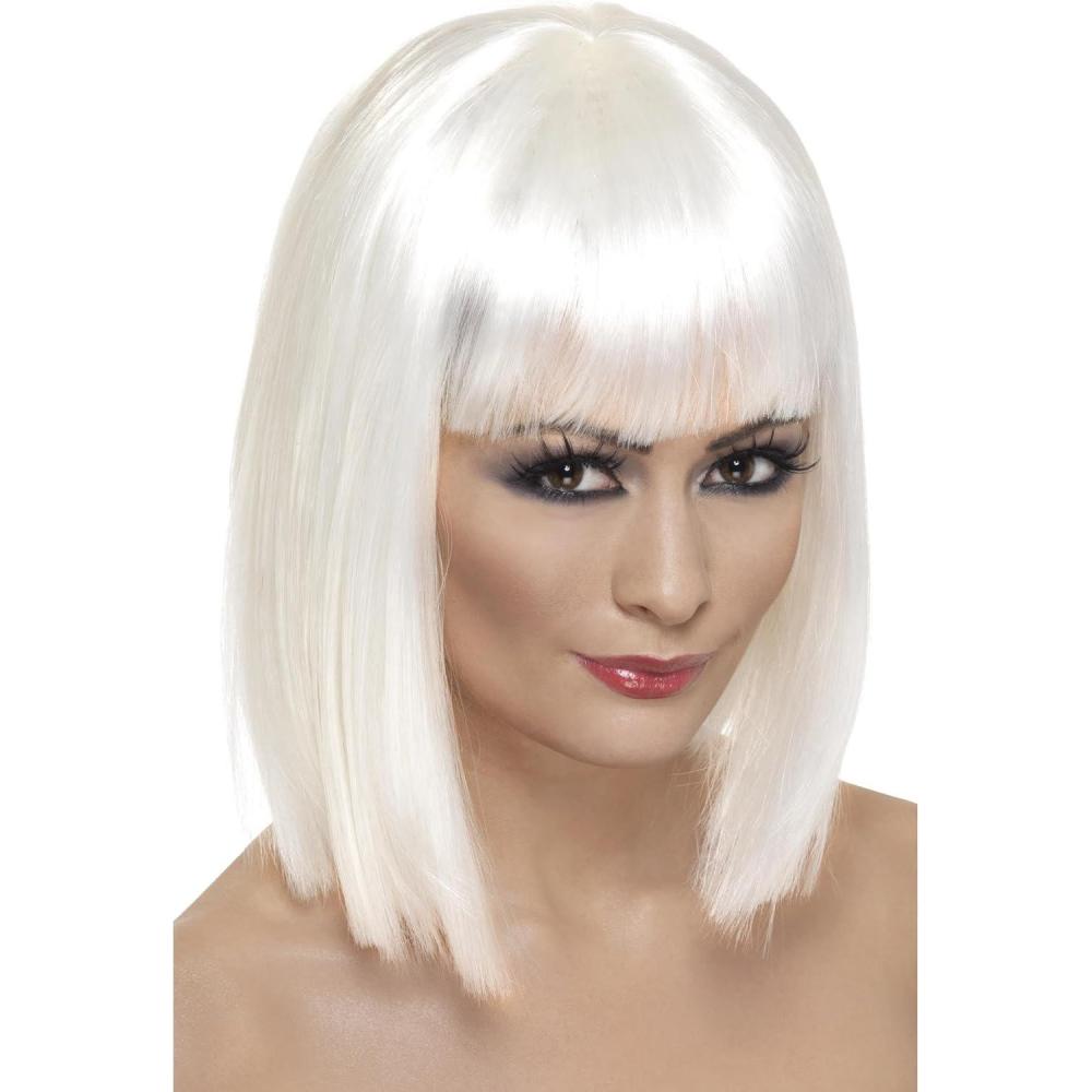 image:imageSmiffys Perruque glam lila cheveux courts dgrads avec frange Halloweenblanc
