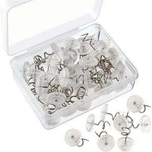 100 Pièces épingles Torsadées, Claires Twist Pins Tête en Plastique Tête Épingle, épingles en Spirale Torsadées pour Housses de Canapé-lit