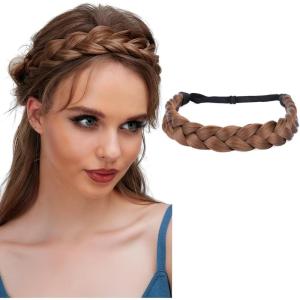 1 Pièce Bandeau Tressé Cheveux Femme,Postiche Bandeau Accessoires Pour Cheveux Mélange,Tresses Simulées,Tresses en Arêtes de Poisson, Accessoires Femme,Cadeaux（A）